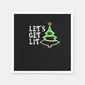 Let's Get Lit Design Adult Funny Christmas Essenti Servet