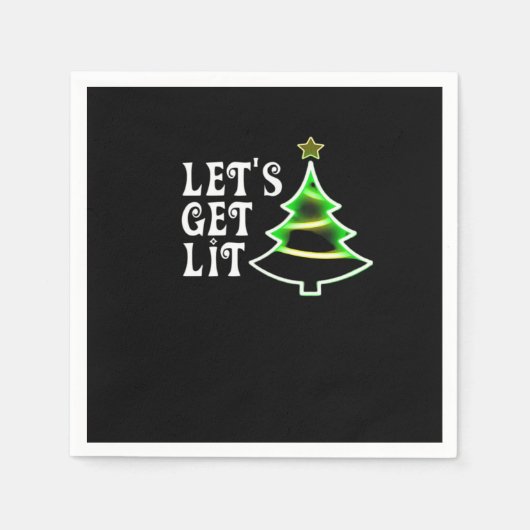 Let's Get Lit Design Adult Funny Christmas Essenti Servet (Voorkant)