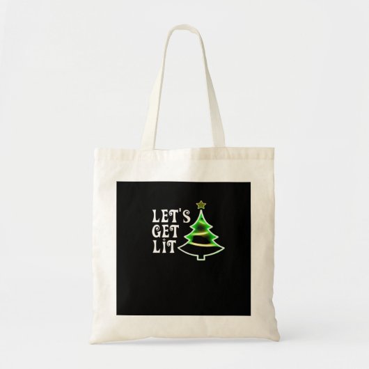 Let's Get Lit Design Adult Funny Christmas Essenti Tote Bag (Voorkant)