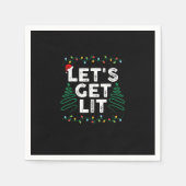 Let's Get Lit Drinking Funny Christmas Gift Servet (Voorkant)