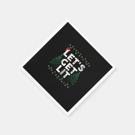 Let's Get Lit Drinking Funny Christmas Gift Servet (Hoek)