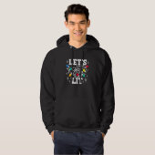 Let's Get Lit Drinking Santa Hat Christmas Lights Hoodie (Voorkant volledig)