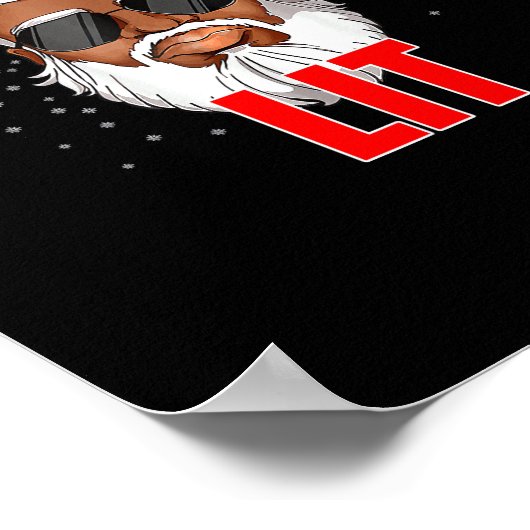 Let's Get Lit Drinking Santa Hat Christmas Lights  Poster (Hoek)