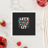 Let's Get Lit Drinking Santa Hat Christmas Lights  Servet (Insitu)