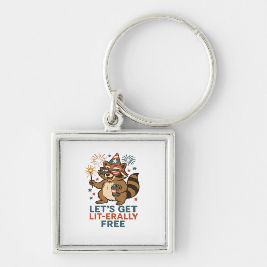 Let's Get Lit-erally Free Design - Fun Party Quote Sleutelhanger (Voorkant)