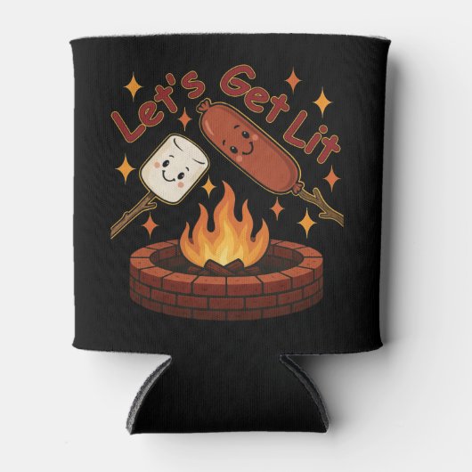 Let's Get Lit Firepit - Schattigee Marshmallow & H Blikjeskoeler (Voorkant)