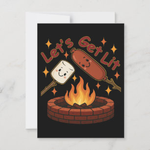 Let's Get Lit Firepit - Schattigee Marshmallow & H Briefkaart