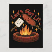 Let's Get Lit Firepit - Schattigee Marshmallow & H Briefkaart (Voorkant)
