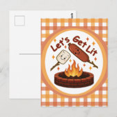 Let's Get Lit Firepit - Schattigee Marshmallow & H Briefkaart (Voorkant / Achterkant)