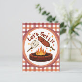Let's Get Lit Firepit - Schattigee Marshmallow & H Briefkaart (Staand voorkant)