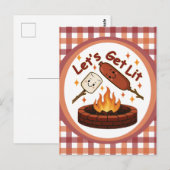 Let's Get Lit Firepit - Schattigee Marshmallow & H Briefkaart (Voorkant / Achterkant)