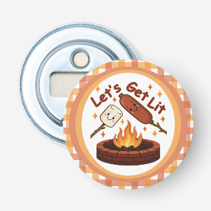 Let's Get Lit Firepit - Schattigee Marshmallow & H Button Flesopener