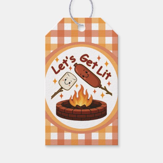 Let's Get Lit Firepit - Schattigee Marshmallow & H Cadeaulabel (Voorkant)