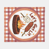 Let's Get Lit Firepit - Schattigee Marshmallow & H Fleece Deken (Voorkant (Horizontaal))