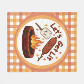Let's Get Lit Firepit - Schattigee Marshmallow & H Fleece Deken (Voorkant (Horizontaal))