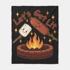 Let's Get Lit Firepit - Schattigee Marshmallow & H Fleece Deken