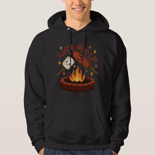 Let's Get Lit Firepit - Schattigee Marshmallow & H Hoodie (Voorkant)