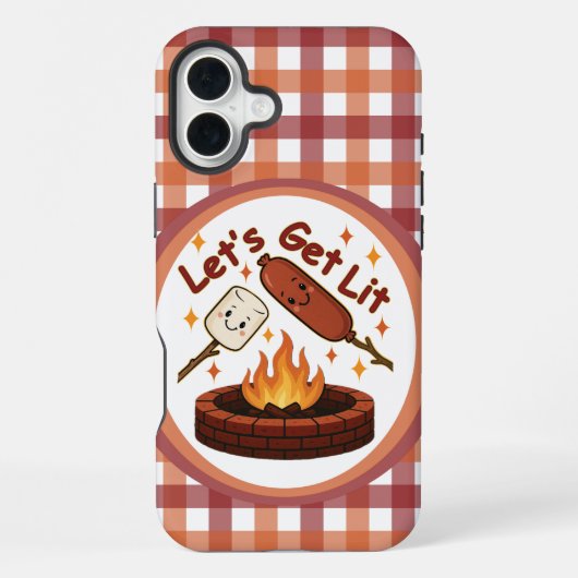 Let's Get Lit Firepit - Schattigee Marshmallow & H iPhone Hoesje (Achterkant)