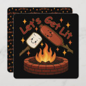 Let's Get Lit Firepit - Schattigee Marshmallow & H Kaart (Voorkant / Achterkant)