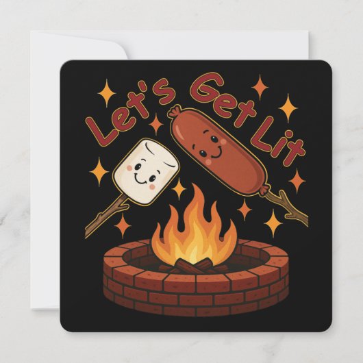 Let's Get Lit Firepit - Schattigee Marshmallow & H Kaart (Voorkant)