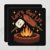 Let's Get Lit Firepit - Schattigee Marshmallow & H Kaart (Voorkant / Achterkant)
