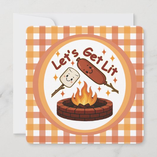 Let's Get Lit Firepit - Schattigee Marshmallow & H Kaart (Voorkant)
