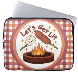 Let's Get Lit Firepit - Schattigee Marshmallow & H Laptop Sleeve