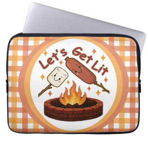 Let's Get Lit Firepit - Schattigee Marshmallow & H Laptop Sleeve