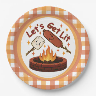 Let's Get Lit Firepit - Schattigee Marshmallow & H Papieren Bordje