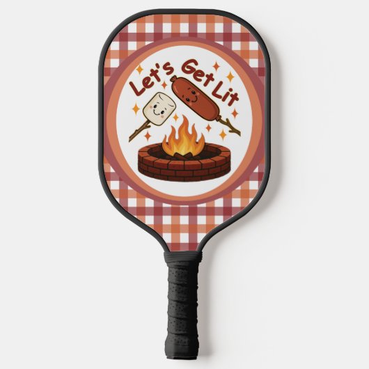Let's Get Lit Firepit - Schattigee Marshmallow & H Pickleball Paddle (Achterkant)