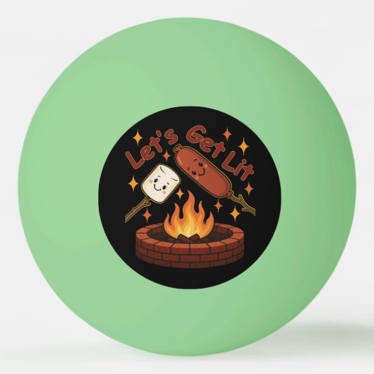 Let's Get Lit Firepit - Schattigee Marshmallow & H Pingpongbal (Voorkant)