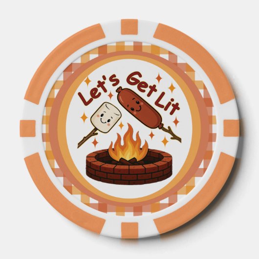 Let's Get Lit Firepit - Schattigee Marshmallow & H Poker Chips (Voorkant)