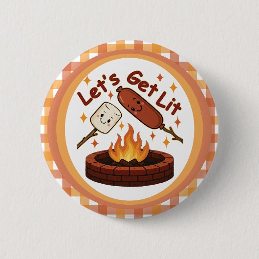 Let's Get Lit Firepit - Schattigee Marshmallow & H Ronde Button 5,7 Cm (Voorkant)