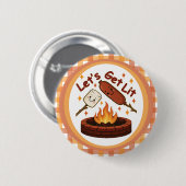 Let's Get Lit Firepit - Schattigee Marshmallow & H Ronde Button 5,7 Cm (Voorkant /achterkant)