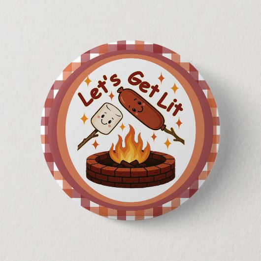 Let's Get Lit Firepit - Schattigee Marshmallow & H Ronde Button 5,7 Cm (Voorkant)