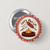 Let's Get Lit Firepit - Schattigee Marshmallow & H Ronde Button 5,7 Cm (Voorkant /achterkant)