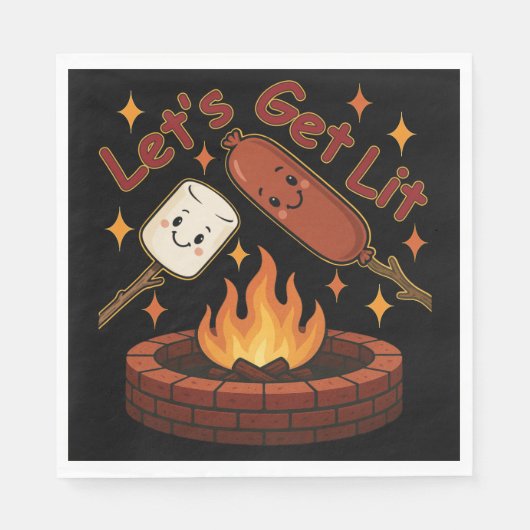 Let's Get Lit Firepit - Schattigee Marshmallow & H Servet (Voorkant)