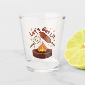 Let's Get Lit Firepit - Schattigee Marshmallow & H Shot Glas (Voorkant)