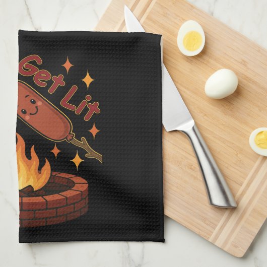 Let's Get Lit Firepit - Schattigee Marshmallow & H Theedoek (Quarter Fold)