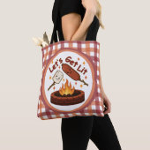 Let's Get Lit Firepit - Schattigee Marshmallow & H Tote Bag (Dichtbij)