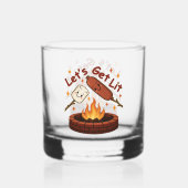 Let's Get Lit Firepit - Schattigee Marshmallow & H Whisky Glas (Achterkant)