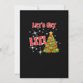 Let's Get Lit, Fun Idiom, Christmas Lights, Christ Feestdagenkaart (Voorkant)