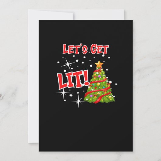 Let's Get Lit, Fun Idiom, Christmas Lights, Christ Feestdagenkaart (Voorkant)