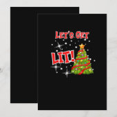 Let's Get Lit, Fun Idiom, Christmas Lights, Christ Feestdagenkaart (Voorkant / Achterkant)