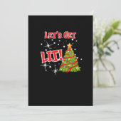 Let's Get Lit, Fun Idiom, Christmas Lights, Christ Feestdagenkaart (Staand voorkant)