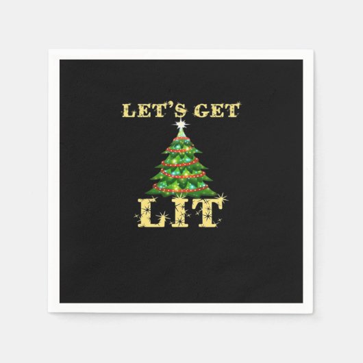 Let's Get Lit Funny Christmas Drink Classic Servet (Voorkant)