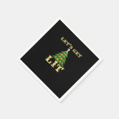 Let's Get Lit Funny Christmas Drink Classic Servet (Hoek)