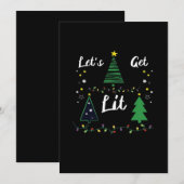 Let's Get Lit Funny Christmas Drink Essential Feestdagenkaart (Voorkant / Achterkant)