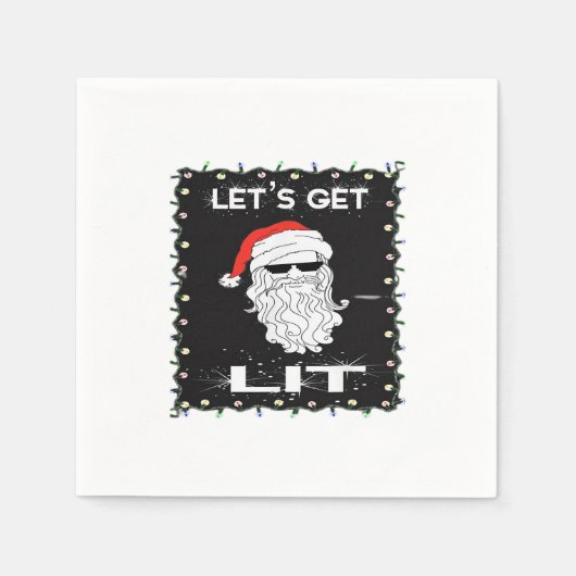 Let's Get Lit Funny Christmas Drink Essential Servet (Voorkant)