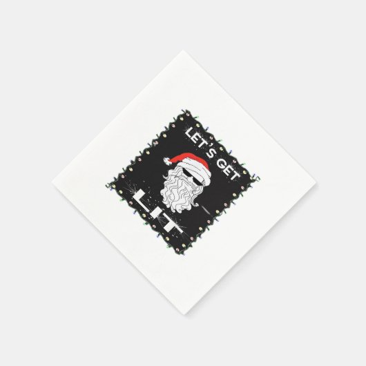 Let's Get Lit Funny Christmas Drink Essential Servet (Hoek)